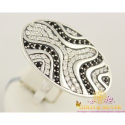 Серебряное кольцо 925 проба. Женское кольцо Феерия, россыпь камней. 1241 Gold & Silver, Украина